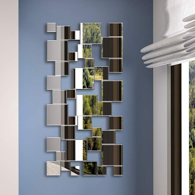 Image 1 Elegant Cluster 24 inch x 48 inch Rectangular Wall Mirror