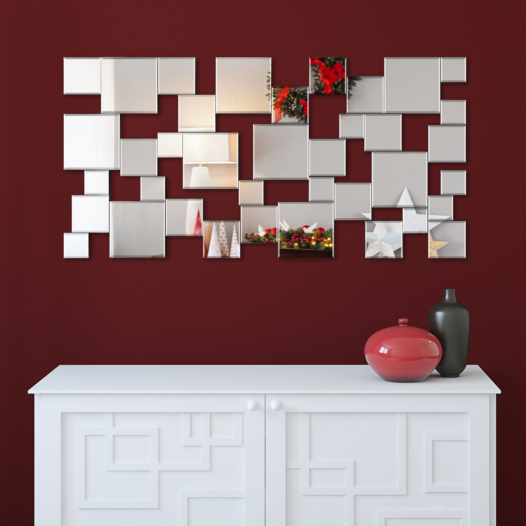 Elegant Cluster 24" x 48" Rectangular Wall Mirror