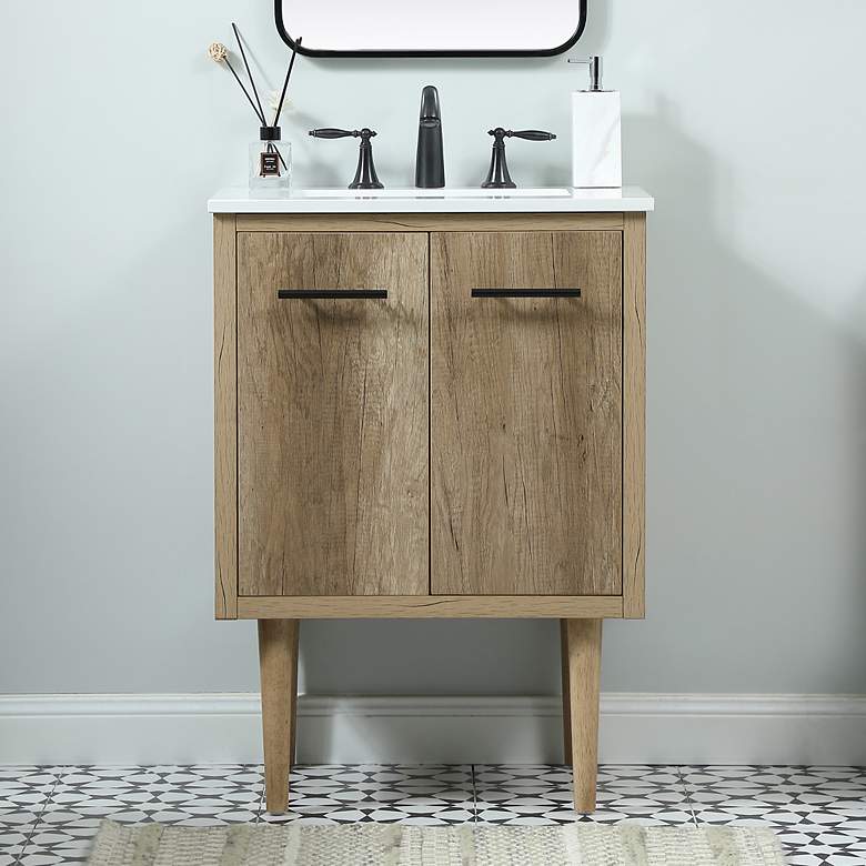 Image 1 Elegant Cyrus 24 In. Bathroom Vanity In Natural Oak