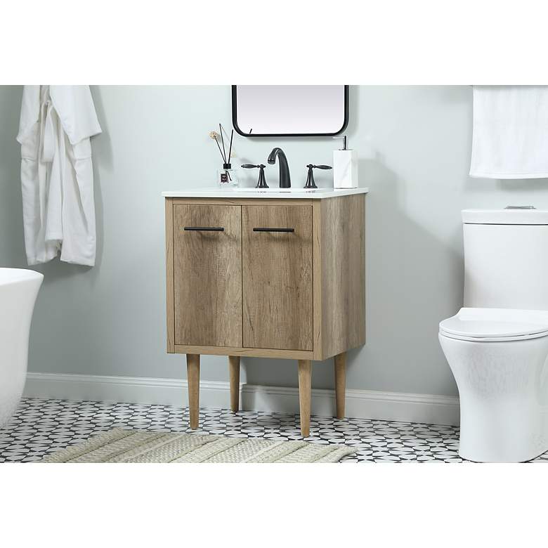 Image 3 Elegant Cyrus 24 In. Bathroom Vanity In Natural Oak more views