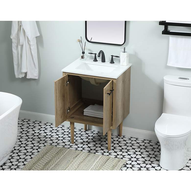 Image 4 Elegant Cyrus 24 In. Bathroom Vanity In Natural Oak more views