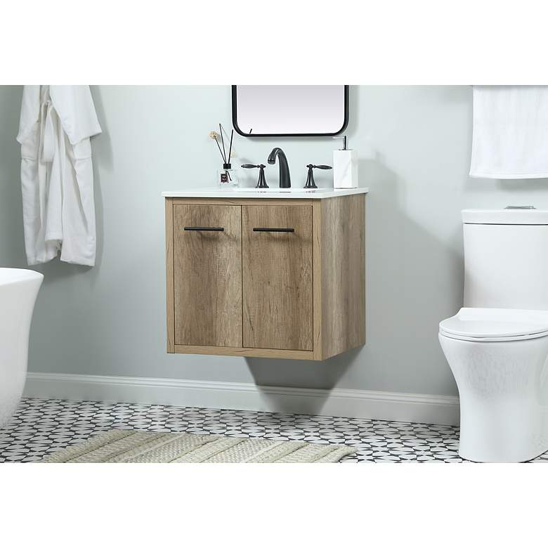 Image 6 Elegant Cyrus 24 In. Bathroom Vanity In Natural Oak more views