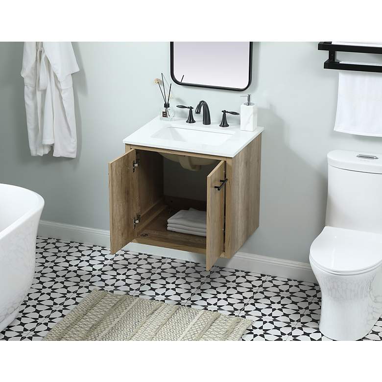 Image 7 Elegant Cyrus 24 In. Bathroom Vanity In Natural Oak more views