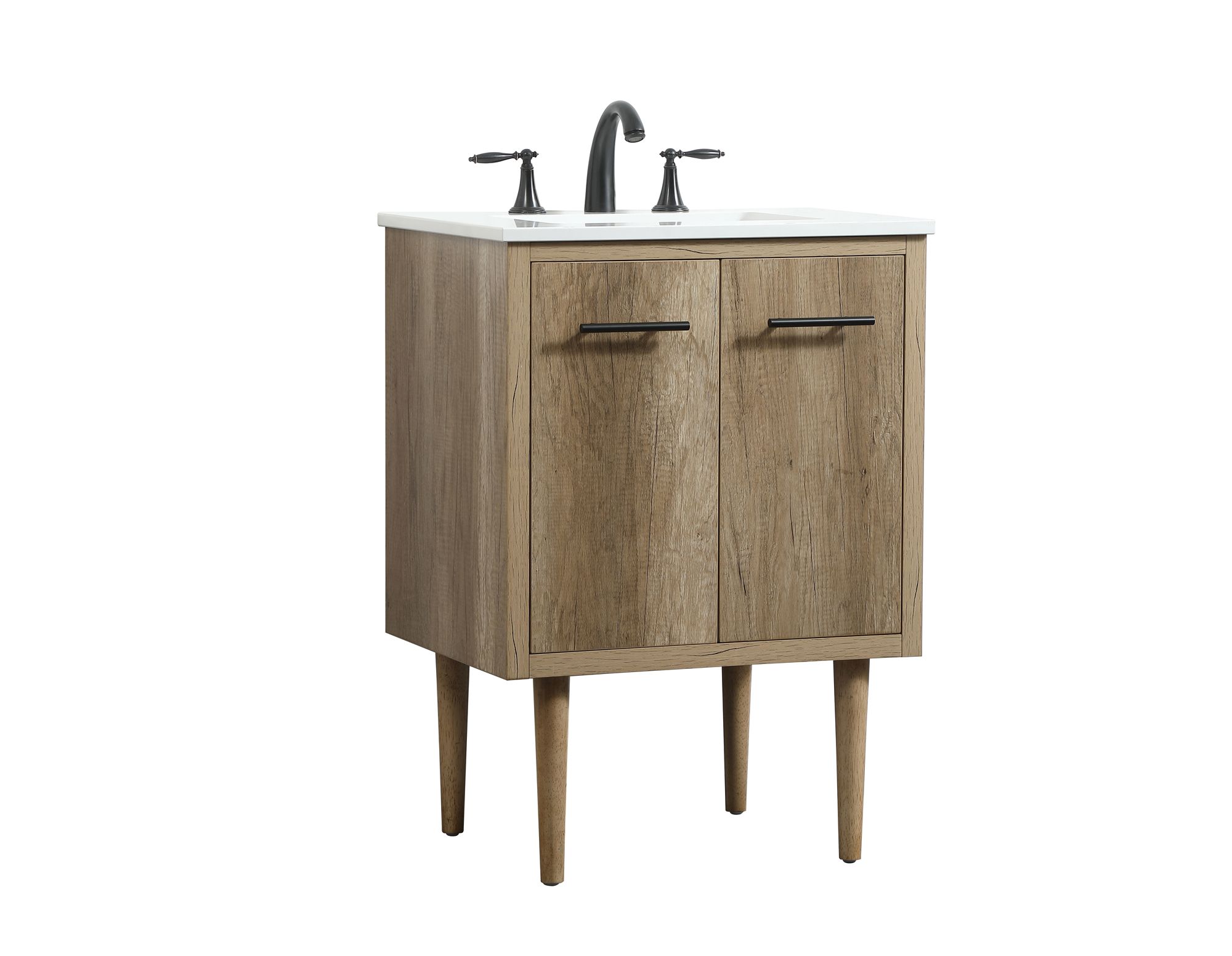 Elegant Cyrus 24 In. Bathroom Vanity In Natural Oak