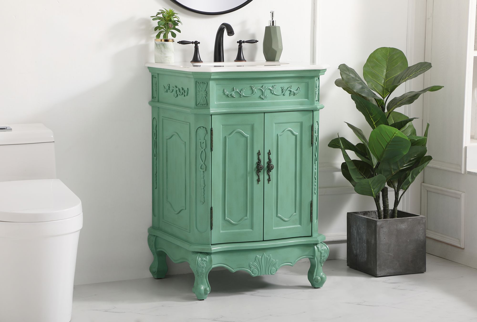 Image 3 Elegant Danville 24 In. Bathroom Vanity In Mint more views