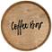 Elegant Designs 13.75" Round Wood Serving Tray w Handles, "Coffee