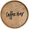 Elegant Designs 13.75" Round Wood Serving Tray w Handles, "Coffee