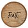 Elegant Designs 13.75" Round Wood Serving Tray w Handles, "Feast&