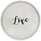 Elegant Designs 13.75" Round Wood Serving Tray w Handles, "Love&q