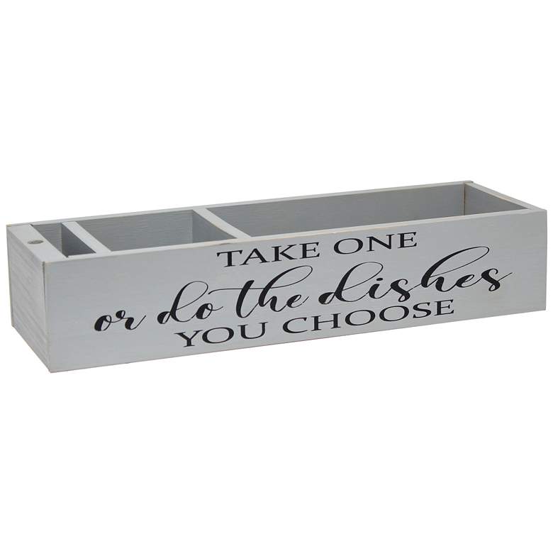 Image 1 Elegant Designs 17" Countertop Organizer Script in Black, Gray Wash