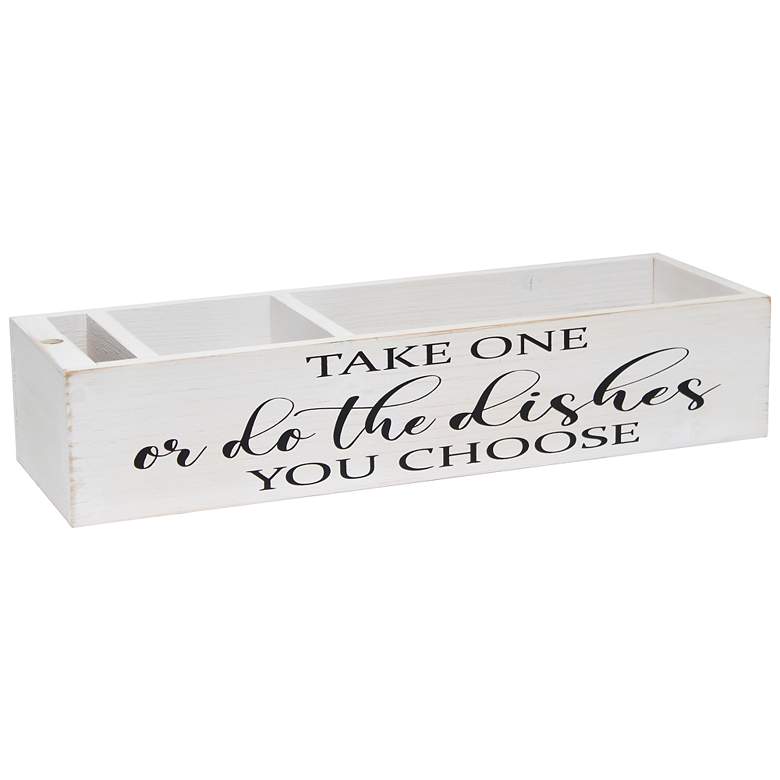 Image 1 Elegant Designs 17" Countertop Organizer Script in Black, White Wash