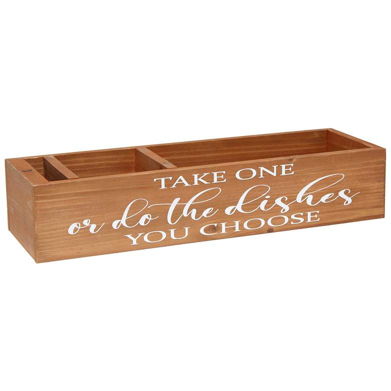 Image 1 Elegant Designs 17" Countertop Organizer Script in White, Natural Wood