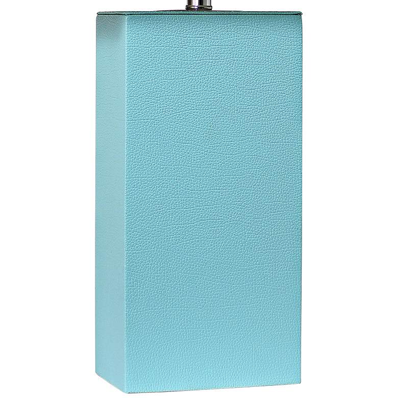 Image 4 Elegant Designs 21" Aqua Blue Leather Table Lamps Set of 2 more views