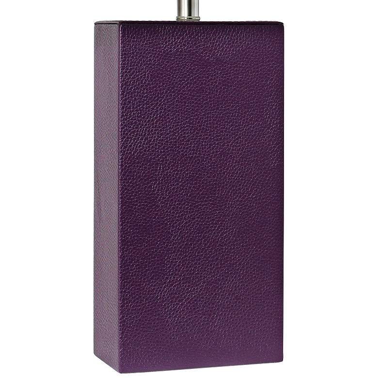 Image 4 Elegant Designs 21" Eggplant Purple Leather Table Lamps Set of 2 more views
