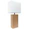 Elegant Designs 21" Leather Wrapped Table Lamp, Beige, With LED Bulb