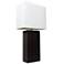Elegant Designs 21" Leather Wrapped Table Lamp, Black, With LED Bulb