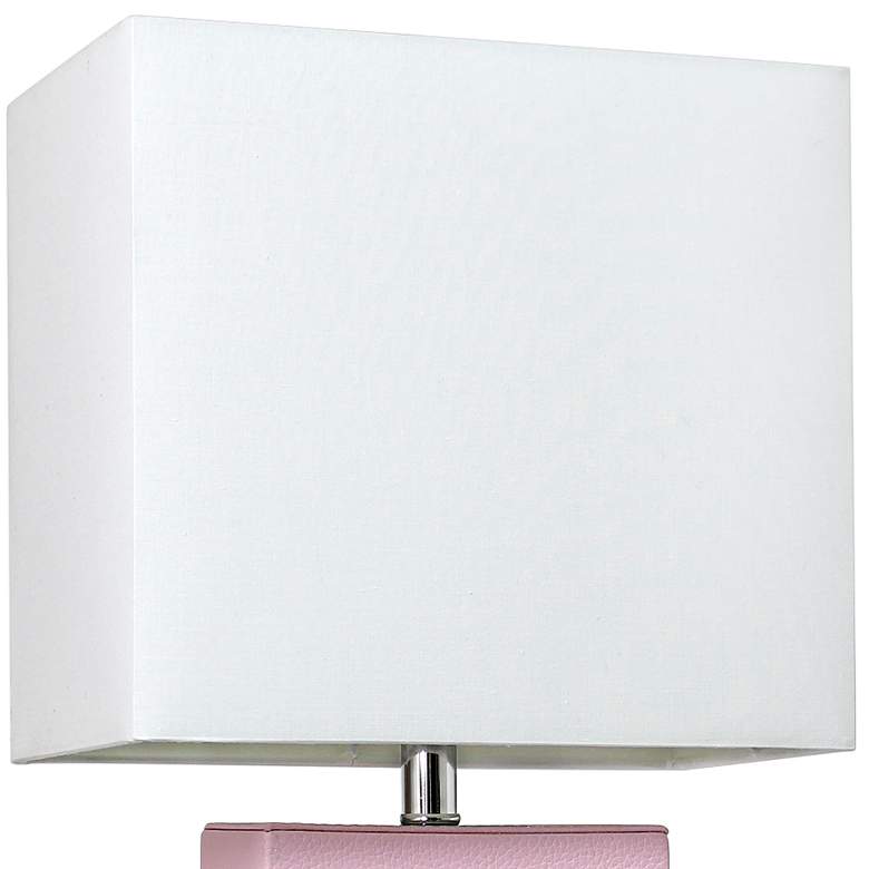 Image 3 Elegant Designs 21" Modern Blush Pink Leather Table Lamp more views