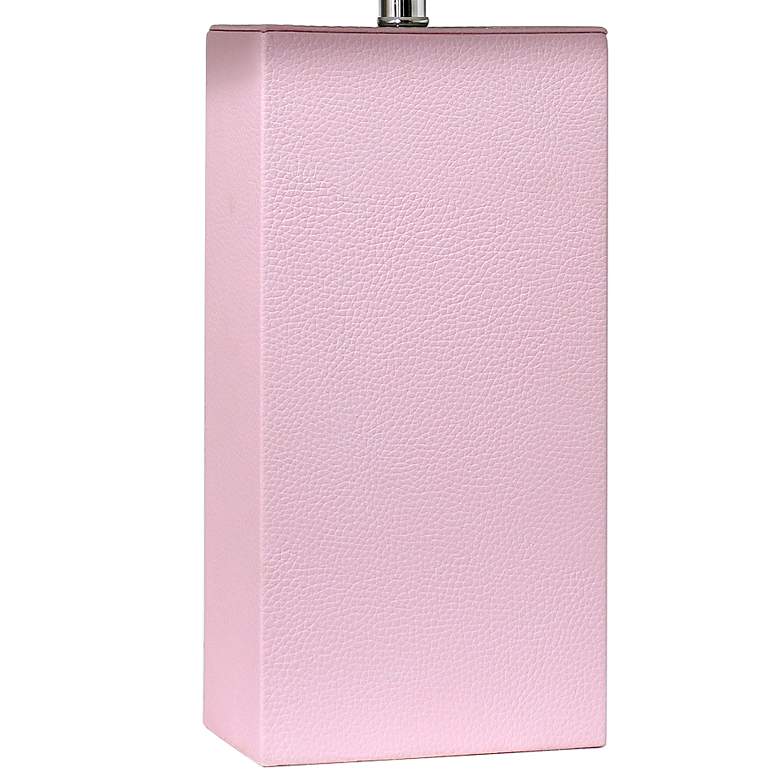 Image 4 Elegant Designs 21" Modern Blush Pink Leather Table Lamp more views