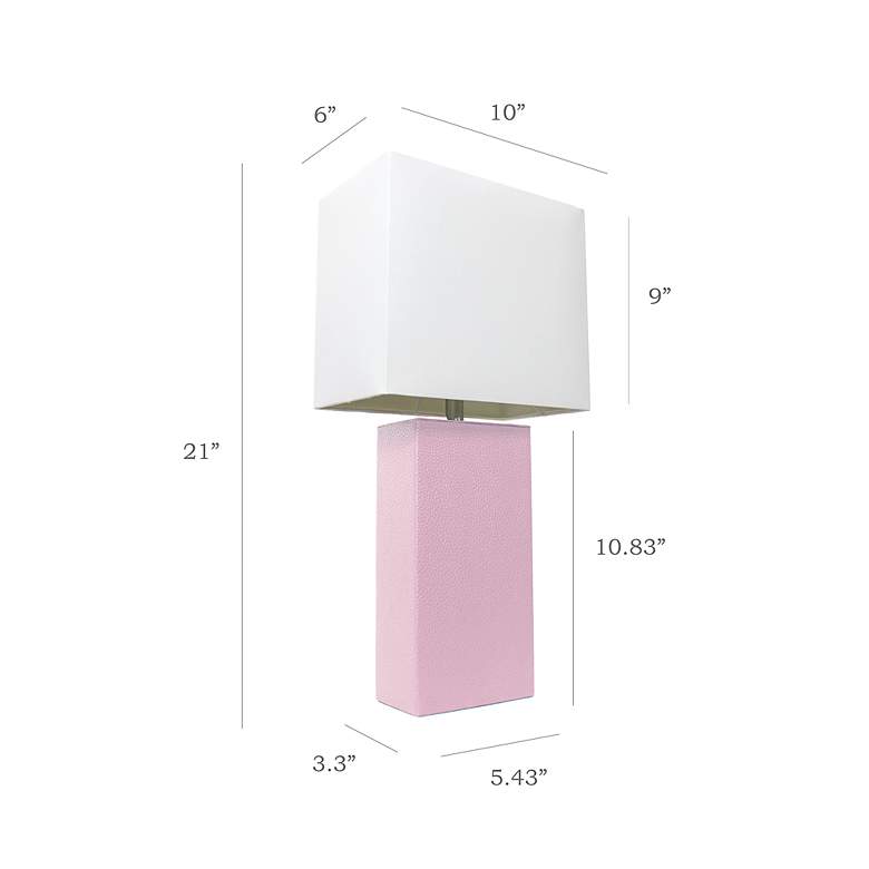 Image 6 Elegant Designs 21" Modern Blush Pink Leather Table Lamp more views