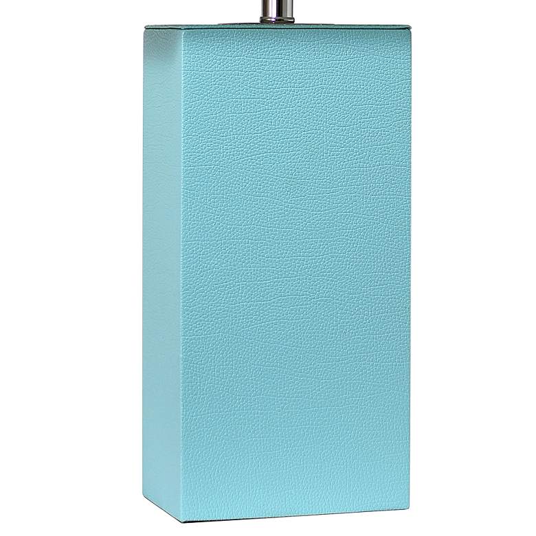 Image 4 Elegant Designs 21" Modern Coastal Aqua Blue Leather Table Lamp more views
