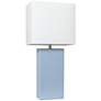 Elegant Designs 21" Modern Coastal Periwinkle Blue Leather Table Lamp