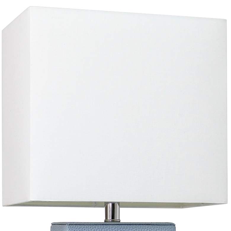 Image 3 Elegant Designs 21" Modern Coastal Periwinkle Blue Leather Table Lamp more views