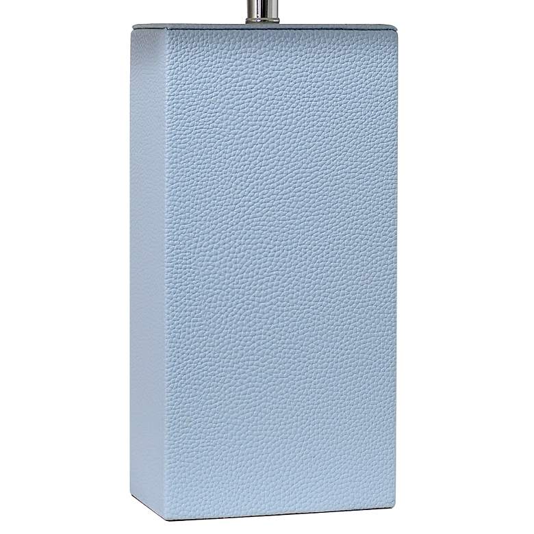 Image 4 Elegant Designs 21" Modern Coastal Periwinkle Blue Leather Table Lamp more views
