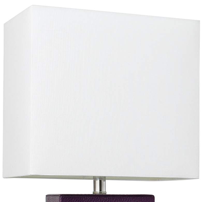 Image 2 Elegant Designs 21" Modern Eggplant Purple Leather Table Lamp more views