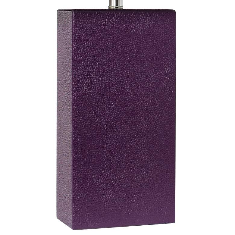 Image 3 Elegant Designs 21" Modern Eggplant Purple Leather Table Lamp more views
