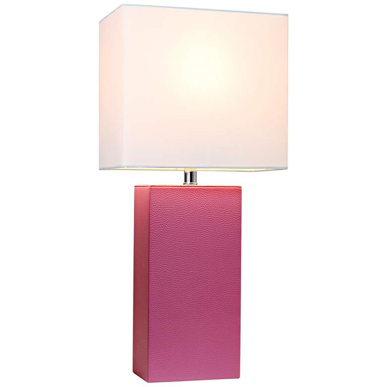 Image 2 Elegant Designs 21 inch Modern Hot Pink Table Lamps Set of 2 more views