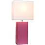 Elegant Designs 21" Modern Hot Pink Table Lamps Set of 2