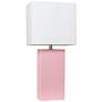 Elegant Designs 21" Modern Pink Leather Table Lamp