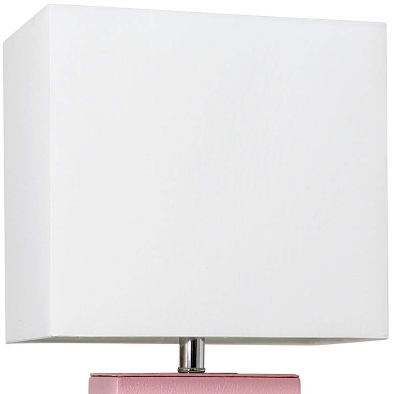 Image 3 Elegant Designs 21" Modern Pink Leather Table Lamp more views