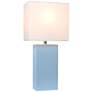 Elegant Designs 21" Periwinkle Blue Leather Table Lamps Set of 2