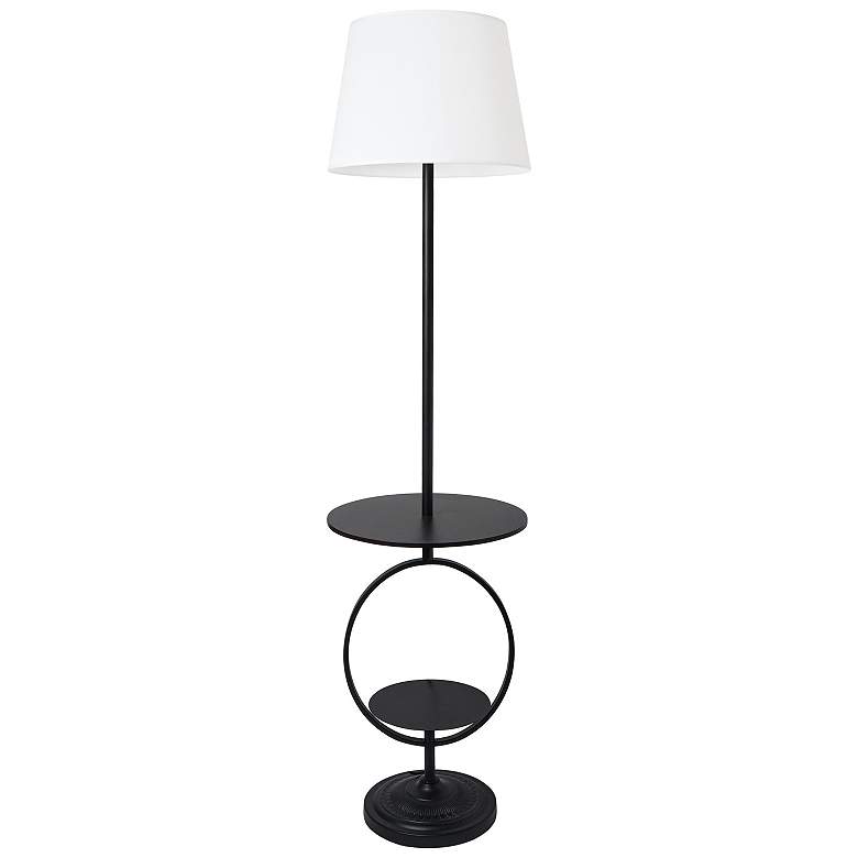 Image 3 Elegant Designs 61 1/2 inch Black End Table Floor Lamp with 2 Shelves more views