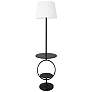Elegant Designs 61 1/2" Black End Table Floor Lamp with 2 Shelves