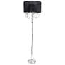Elegant Designs 61 1/2" Chrome Crystal Floor Lamp with Black Shade