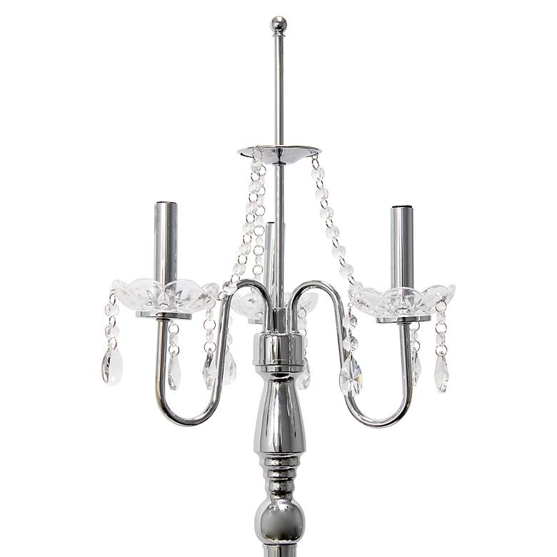 Image 5 Elegant Designs 61 1/2 inch Chrome Crystal Floor Lamp with Black Shade more views