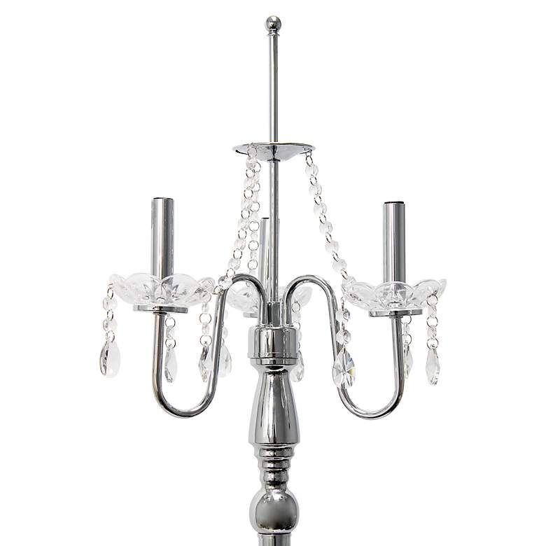 Image 5 Elegant Designs 61 1/2" Chrome Crystal Floor Lamp with Black Shade more views