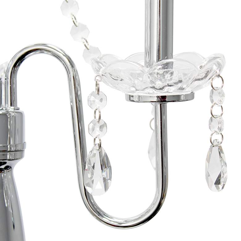 Image 6 Elegant Designs 61 1/2" Chrome Crystal Floor Lamp with Black Shade more views