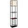 Elegant Designs 63" Black Metal Etagere Organizer Floor Lamp