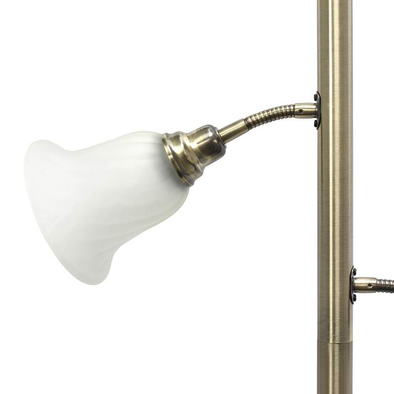 Image 7 Elegant Designs 71" Antique Brass 3-Light Torchiere Floor Lamp more views
