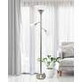 Elegant Designs 71" Brushed Nickel 3-Light Torchiere Floor Lamp
