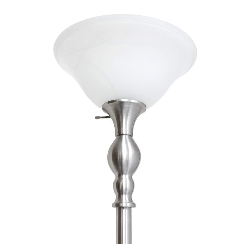 Image 7 Elegant Designs 71" Brushed Nickel Metal Torchiere Floor Lamp more views