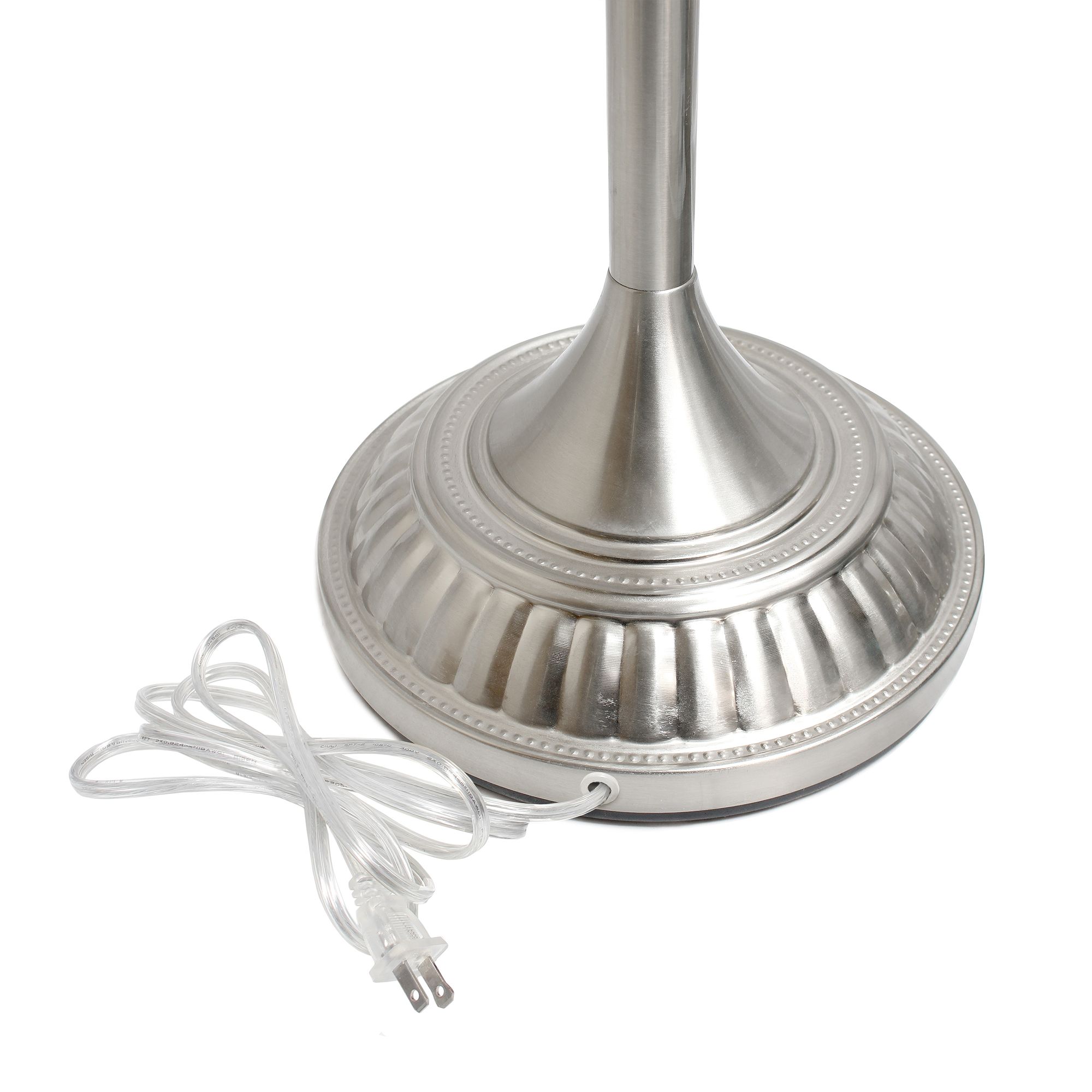 Elegant Designs 71" Brushed Nickel Metal Torchiere Floor Lamp