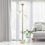Elegant Designs 71" Gold 3-Light Torchiere Metal Floor Lamp