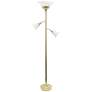 3_Elegant Designs 71" Gold 3-Light Torchiere Metal Floor Lamp more views