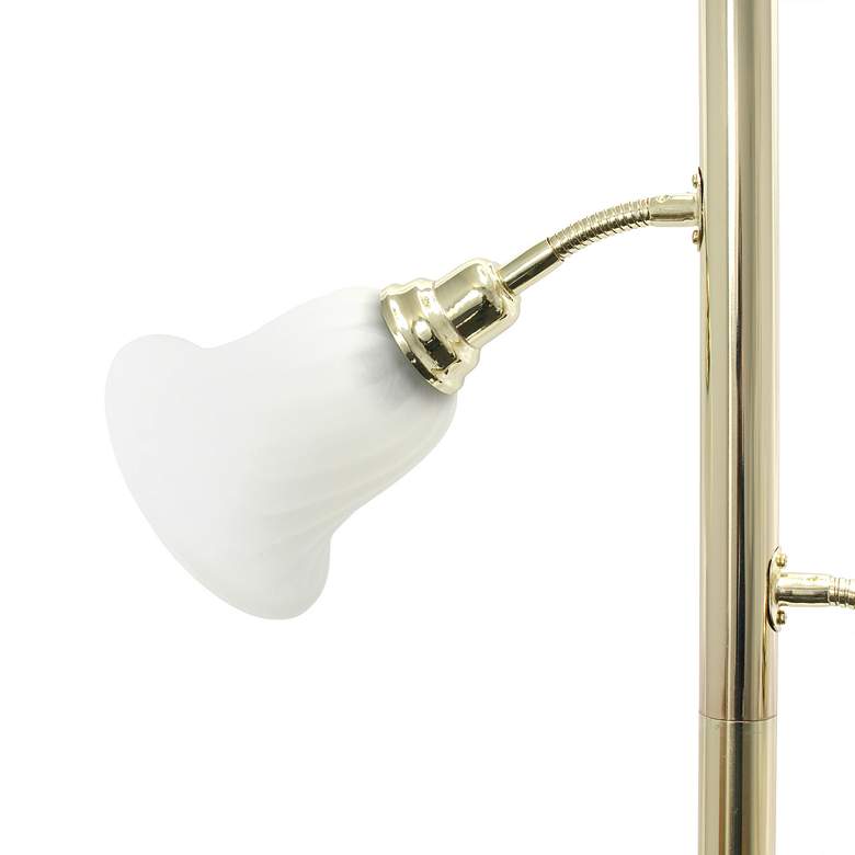Image 7 Elegant Designs 71" Gold 3-Light Torchiere Metal Floor Lamp more views