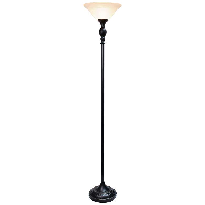 Image 2 Elegant Designs 71 inch High Restoration Bronze Torchiere Floor Lamp