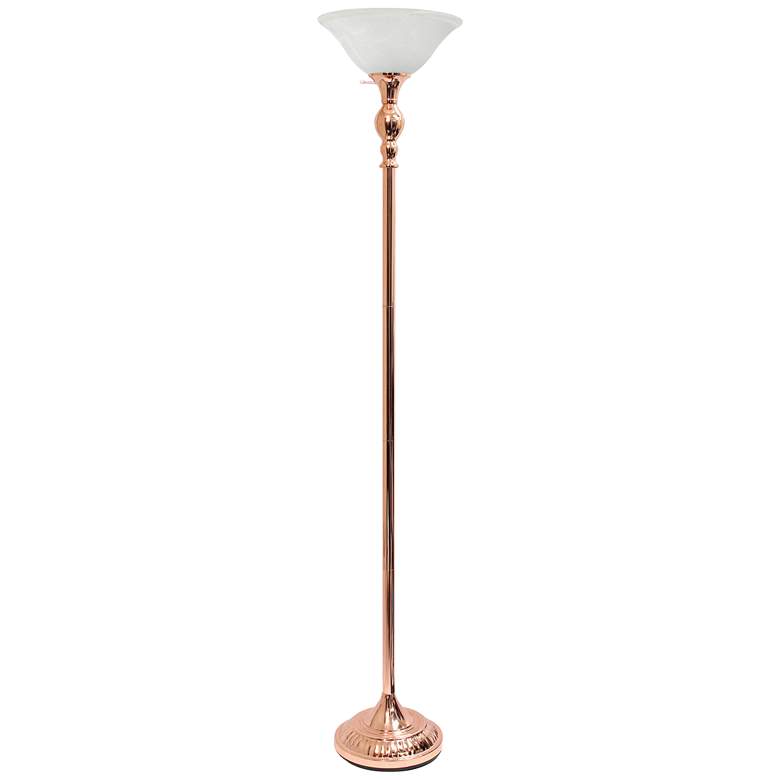 Image 2 Elegant Designs 71 inch High Rose Gold Metal Torchiere Floor Lamp